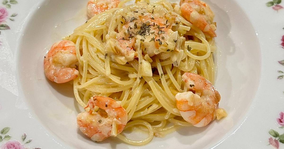 Pasta Lemon Cream dengan Udang